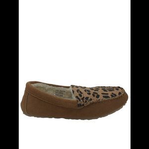 Clarks Women's Faux Fur Moccasin Slippers Leopard - Medium